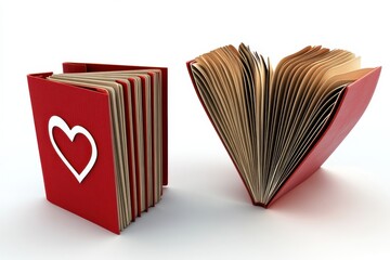 3D Love Coupon Book Isolated and White Background