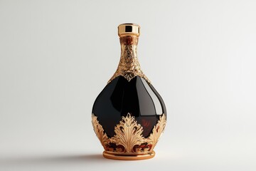 3D Luxury Wine Bottle Isolated and White Background