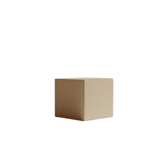 Fototapeta premium A Beige Cube Simple Minimalist Product Display Mockup