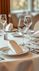 Fototapeta premium Formal Table Setting Prepared for a Special Occasion Dinner