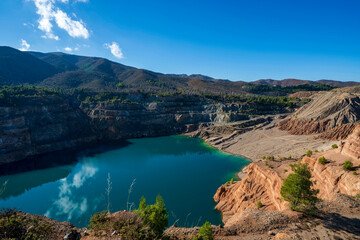 Echo Lake with Striking Quarry Cliffs in Evia