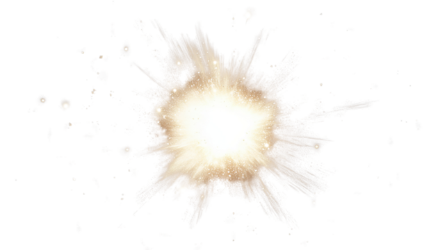 Realistic explosion with transparent background creating dramatic effect