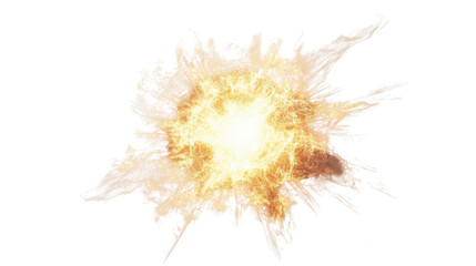 Bright energy explosion with transparent background for visual effects