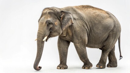 Fototapeta premium Asia Elephant On White Background