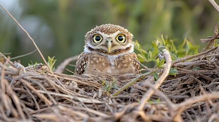 Burrowing Owl Portrait in Natural Habitat