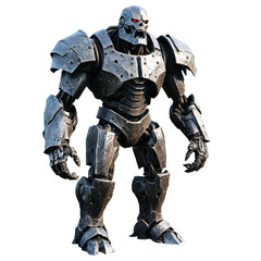 Fototapeta premium corrupted iron golem isolated on transparent background
