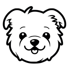 Kawaii White Puppy Face – Fluffy Canine Cuteness