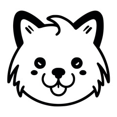 Kawaii White Puppy Face – Playful Canine Delight