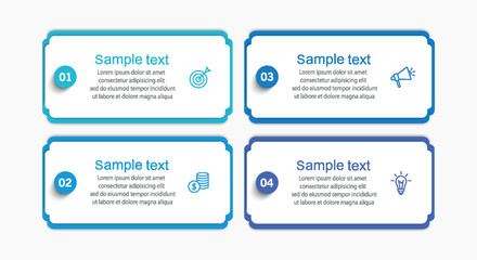 Business vector infographic template with 4 options or steps. Can be used for workflow layout, diagram, annual report, web design	
