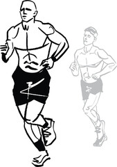 Vector illustration of running men