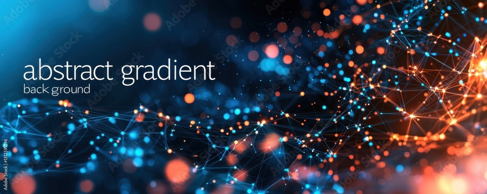 Poster abstract digital gradient background with connected glowing dots and lines