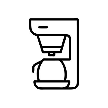 black line art coffee maker clip art preview