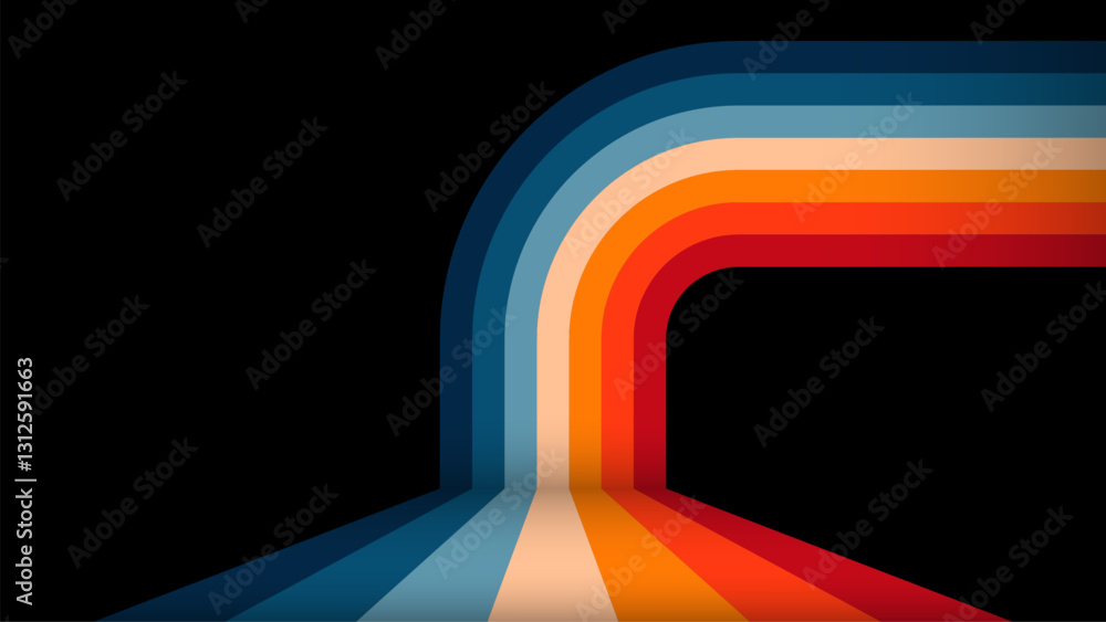 Aufkleber 70s retro groovy striped background vector design. a minimalistic graphic design. vector illustratio