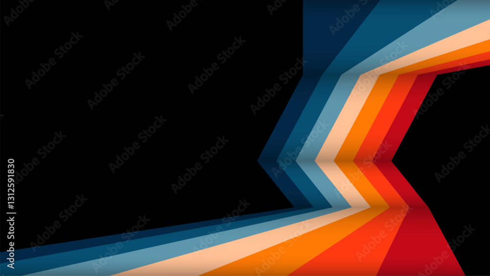Leinwandbilder abstract background with retro colored stripes on a black background. minimalistic vector background