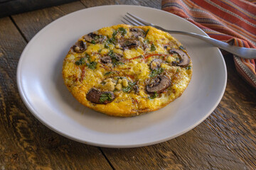 Top view of cooked frittata.