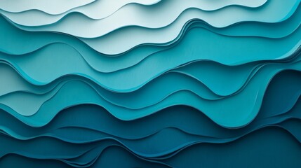 Fototapeta premium gradient blue and teal abstract background with soft curved patterns and layered waveforms, sleek and futuristic, artistic and modern composition