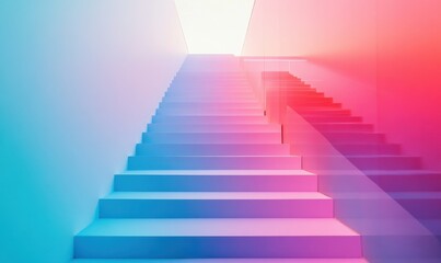 Fototapeta premium Ascending Success: Abstract Staircase Representing Business Growth and Strategic Risks