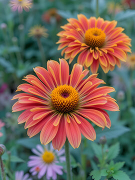New Ulm, MN USA - 06-14-2021- Blooming rose-ring blanket-flower gaillardia, indian blacket flower firewheel, gaillardia daisy (Gaillardia Pulchella)