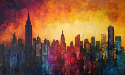 Obraz premium Sunrise over Manhattan Skyline