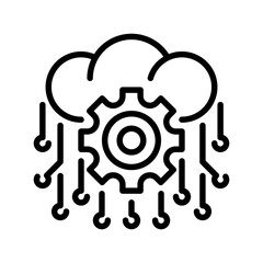 Cloud Computing line icon. Universal creative premium symbol. Vector sign icon logo template. Vector illustration