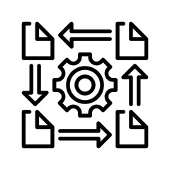 Office Workflow line icon. Universal creative premium symbol. Vector sign icon logo template. Vector illustration