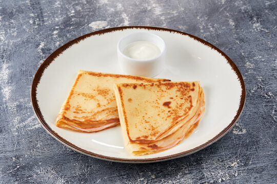 pancakes on the white plate
