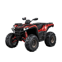 ATV with four-wheel drive isolated on transparent background