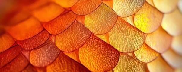 Fototapeta premium Vibrant macro close-up of geometric pattern in warm tones for art and design inspiration.