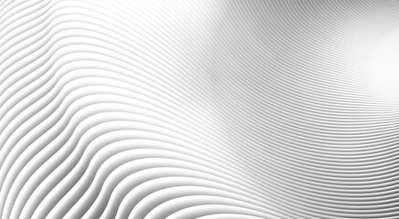 Graphic 3D rendering of white background, wavy lines form intricate elegant abstract striped pattern.