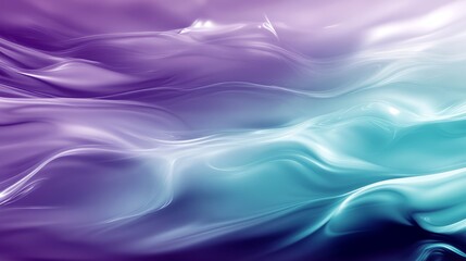 gradient purple and teal abstract background with fluid waveforms and floating highlights, sleek and futuristic, artistic and playful design