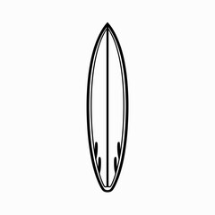 Surfboard icon in minimalistic style on light background