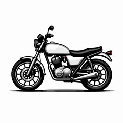 Fototapeta premium Stylish motorcycle icon with sleek design on white background