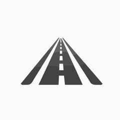 Straight asphalt road with white markings