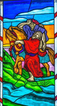 Colorful Good Samaritan Stained Glass St Joseph Cathedral Tianji