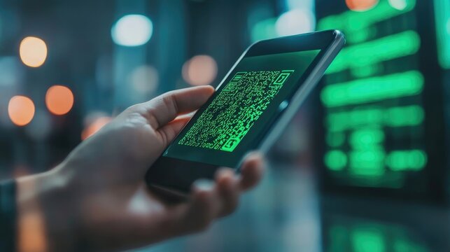 Fingerprint with QR code being scanned