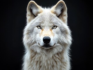 Obraz premium Arctic Wolf Portrait for Dark Background.