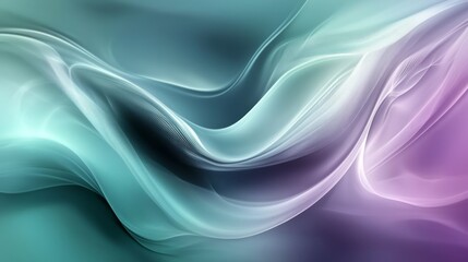 Obraz premium gradient purple and teal abstract background with soft curved patterns and layered waveforms, sleek and futuristic, artistic and modern composition