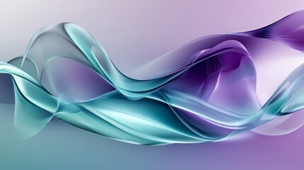 Obraz premium gradient purple and teal abstract design with smooth flowing wave patterns and floating shapes, sleek and futuristic, artistic and modern concept