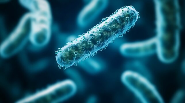 Microscopic view of bacteria multiplying and spreading infection