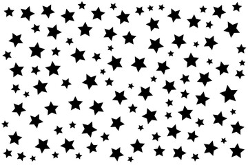 Fototapeta premium Black stars background on white background, horizontal design