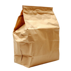 Simple brown paper bag isolated on a transparent background for versatile packaging or crafting uses, Brown paper bag isolated Stock Photo