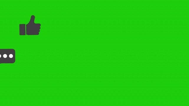 Like Comment Share Subscribe Animation with Green Screen for Engage with Social Media Interaction in Video Outros end screen. Seamless Integration in Your Video Projects