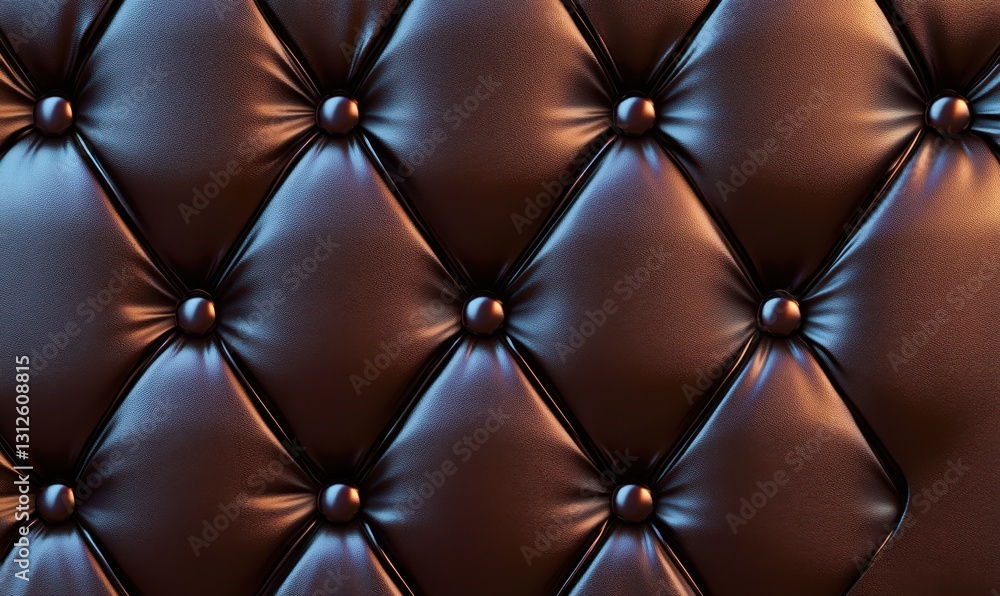 Aufkleber luxurious leather pattern with diamond-shaped stitching illuminated by subtle gradient light creatin