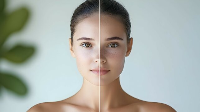 Before And After Skin Transformation Of Young Woman