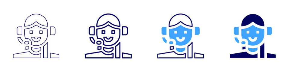 Support agreement​ icon in 4 different styles. Thin Line, Line, Bold Line, Duotone. Duotone style. Editable stroke