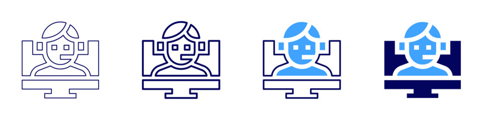 Support campaign​ icon in 4 different styles. Thin Line, Line, Bold Line, Duotone. Duotone style. Editable stroke