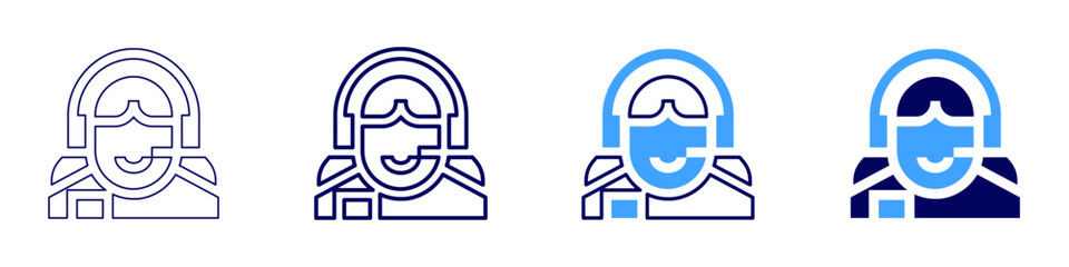 Support feedback icon in 4 different styles. Thin Line, Line, Bold Line, Duotone. Duotone style. Editable stroke