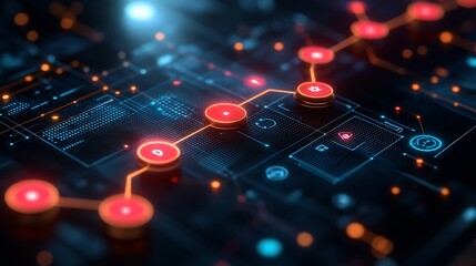 A digital abstract representation of a network and processing system