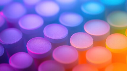 Abstract close up image of colorful cylindrical shapes