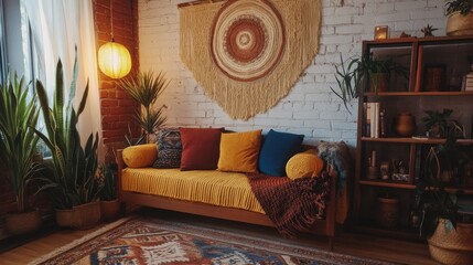 Cozy DIY interior design with handcrafted items and a personal touch
